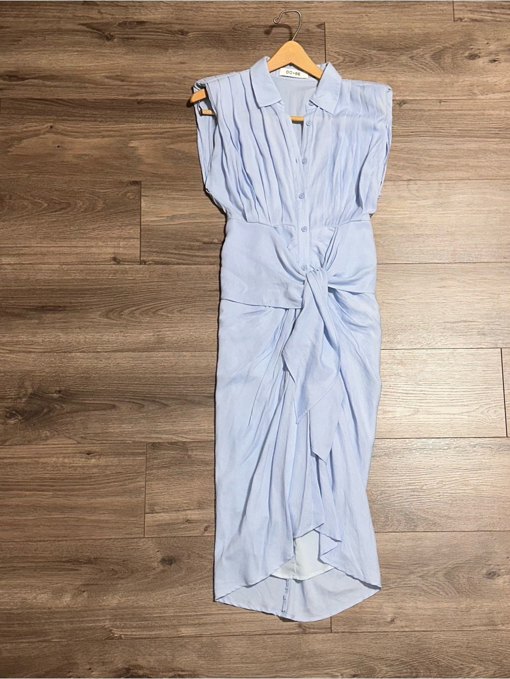 Do+Be Midi Dress Tie-Waist Collared Lined Elegant Size Small NWOT